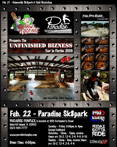 pro-riders-unfinished-bizness-flyer-paradise-skatepark